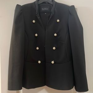 Eloquii black jacket with faux pearl buttons size 16